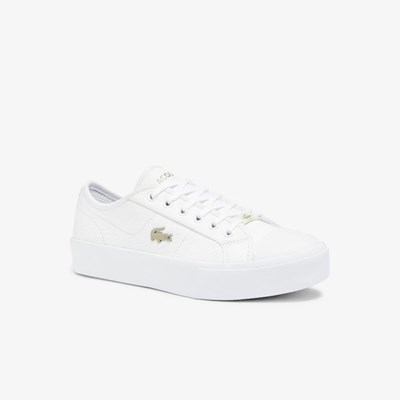 Tenis Lacoste Ziane Plus Grand Cuero Mujer Blancos | 19KQOJITL