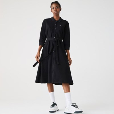 Vestido Lacoste Buttoned Belted Algodon Piqué Mujer Grises | 52WNBFYEG