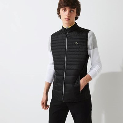 Vests Lacoste SPORT Ligeros Agua-Resistant Quilted Golf Hombre Negros | 29RCUHPQY