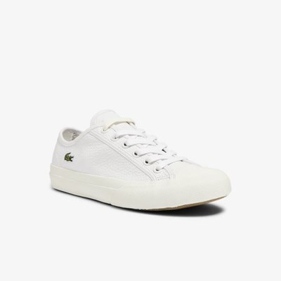 Zapatillas Canvas Lacoste Topskill Cuero Mujer Blancos Grises | 54IJOSYWP